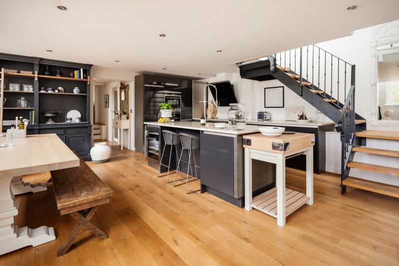 Modern Kitchen with Hardwood Flooring